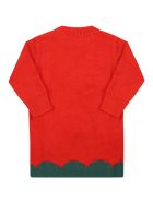 Stella McCartney Kids Red Dress For Baby Girl With Tulipan Stella McCartney Kids Red Dress For Baby Girl With Tulipan - Red