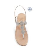 Fari Di Capri 5c Jewel Thong Sandals Dea Sandals Fari Di Capri 5c Jewel Thong Sandals - silver, natural crystal