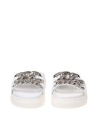 N ° 21 Leather Slides With Chain N.21 N ° 21 Leather Slides With Chain - White