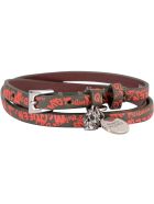 Alexander McQueen Leather Bracelet With Medallion And Skull Alexander McQueen Leather Bracelet With Medallion And Skull - khaki