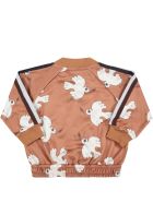 Mini Rodini Brown Sweatshirt For Babykids With White Doves Mini Rodini Brown Sweatshirt For Babykids With White Doves - Brown