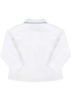 Little Bear White Shirt For Baby Boy With Pleats Little Bear White Shirt For Baby Boy With Pleats - White