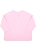 Chiara Ferragni Pink T-shirt For Baby Girl With Eyestar Chiara Ferragni Pink T-shirt For Baby Girl With Eyestar - Pink