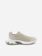 Eleventy Leather Sneakers With Contrasting Inserts Eleventy Leather Sneakers With Contrasting Inserts - Sand