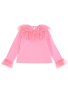 Monnalisa T-shirt With Galette Tulle Monnalisa T-shirt With Galette Tulle - Pink