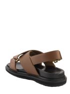 Marni Criss-cross Fussbett Calfskin Sandal Marni Criss-cross Fussbett Calfskin Sandal - Brown