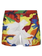 Vltn Logo Camouflage Shorts Valentino Vltn Logo Camouflage Shorts - White