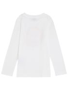 Chiara Ferragni Long-sleeved Cotton T-shirt With Mascot Print Chiara Ferragni Long-sleeved Cotton T-shirt With Mascot Print - Beige