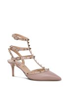 Valentino Garavani Rockstud Beige Leather Pumps With Studs Valentino Garavani Rockstud Beige Leather Pumps With Studs - Beige