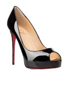 Christian Louboutin New Very Prive 120 Black Patent Leather Open Toe Christian Louboutin New Very Prive 120 Black Patent Leather Open Toe - BLACK