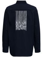 Balenciaga Black Oversize Cotton Shirt With Print Balenciaga Black Oversize Cotton Shirt With Print - Blu