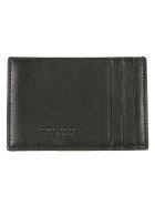 Engraved Logo Card Holder Bottega Veneta Engraved Logo Card Holder - Black/Gold