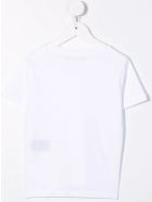 Kids White T-shirt With Yellow Velvet Logo Balmain Kids White T-shirt With Yellow Velvet Logo