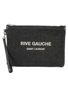 Saint Laurent Removable Tassels Pouch Saint Laurent Removable Tassels Pouch - Black/Natural Beige