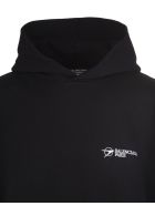 Unisex Black Balenciaga Corporate Hoodie Balenciaga Unisex Black Balenciaga Corporate Hoodie - Black/white