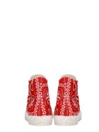Gienchi J.m High Sneakers In Red Synthetic Fibers Gienchi J.m High Sneakers In Red Synthetic Fibers - red