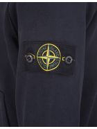 Man Navy Blue Hoodie With Logo Patch Stone Island Man Navy Blue Hoodie With Logo Patch