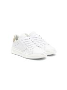 Philippe Model Temple Sneakers In Leather With Logo Philippe Model Temple Sneakers In Leather With Logo - White