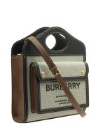 Burberry Mini Two-tone Canvas And Leather Pocket Bag Burberry Mini Two-tone Canvas And Leather Pocket Bag - Black/tan