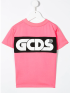 Colour-block Logo T-shirt GCDS Mini Colour-block Logo T-shirt - Fucsia