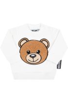Moschino White Sweatshirt For Baby Kids With Teddy Bear Moschino White Sweatshirt For Baby Kids With Teddy Bear - White
