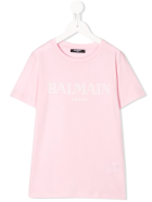 Kid Pink T-shirt With White Logo Balmain Kid Pink T-shirt With White Logo