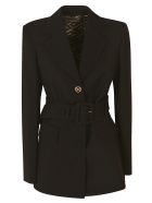 Versace Single Button Belted Waist Blazer Versace Single Button Belted Waist Blazer - Black
