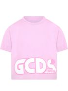 GCDS Lilac T-shirt For Girl With Logo GCDS Lilac T-shirt For Girl With Logo - Lilla