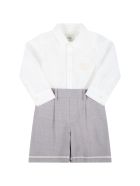 Fendi Multicolor Babygrow For Baby Boy With Double Ff Fendi Multicolor Babygrow For Baby Boy With Double Ff - Grey