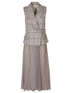 self-portrait Tailored Check And Chiffon Midi Dress self-portrait Tailored Check And Chiffon Midi Dress - Multicolor