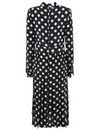 Dolce & Gabbana Polka Dot Pleated Long Dress Dolce & Gabbana Polka Dot Pleated Long Dress - White/Black