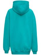 Balenciaga Turquoise Cotton Hoodie With Logo Balenciaga Turquoise Cotton Hoodie With Logo - Light blue