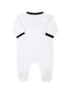Karl Lagerfeld Kids White Set For Baby Boy With Black Logo Karl Lagerfeld Kids White Set For Baby Boy With Black Logo - White