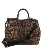 Dolce & Gabbana Buckled Front Logo Plaque Shoulder Bag Dolce & Gabbana Buckled Front Logo Plaque Shoulder Bag - Leopard