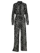 Tom Ford Ikat Leopard Print Crepe Jersey Zipped Jumpsuit Tom Ford Ikat Leopard Print Crepe Jersey Zipped Jumpsuit - CHALK BLACK LEO