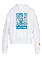 HERON PRESTON Oversize Hoodie HERON PRESTON Oversize Hoodie - WHITE BLUE