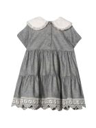 Fendi Gray Dress With Flounces Brunello Cucinelli Kids Fendi Gray Dress With Flounces Brunello Cucinelli Kids - Grigio