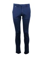 Sartoria Tramarossa Luis Slim Trousers In Stretch Cotton Gabardine With America Pockets With Sartorial Stitching Sartoria Tramarossa Luis Slim Trousers In Stretch Cotton Gabardine With America Pockets With Sartorial Stitching - Blu
