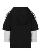 Fendi Black Sweatshirt For Kids With Logo Fendi Black Sweatshirt For Kids With Logo - Black