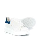 Alexander McQueen White Leather Oversize Sneakers With Blue Heel Tab Alexander McQueen White Leather Oversize Sneakers With Blue Heel Tab - White