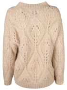 Brunello Cucinelli Perforated Ribbed Sweater Brunello Cucinelli Perforated Ribbed Sweater - Beige
