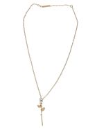 AMBUSH Gold-pleated Silver Rose Necklace AMBUSH Gold-pleated Silver Rose Necklace - Gold