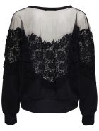 Dolce & Gabbana Jersey Sweatshirt With Tulle And Macramé Details Dolce & Gabbana Jersey Sweatshirt With Tulle And Macramé Details - Black