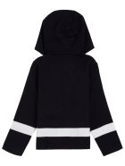 Emporio Armani Blue And White Wool Blend Hooded Cardigan Emporio Armani Blue And White Wool Blend Hooded Cardigan - Blu