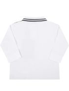 Burberry White Polo For Baby Boy With Logo Burberry White Polo For Baby Boy With Logo - White