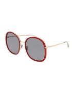Pomellato PM0081S Sunglasses Pomellato PM0081S Sunglasses - Red Gold Grey