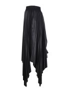 Midi Pleated Handkerchief Skirt In Black Synthetic Leather Givenchy Midi Pleated Handkerchief Skirt In Black Synthetic Leather