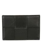 Engraved Logo Card Holder Bottega Veneta Engraved Logo Card Holder - Black/Gold