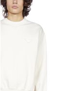 Prada Logo-patch Cotton Sweatshirt Prada Logo-patch Cotton Sweatshirt - Naturale