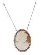 Lo Spazio Cameo Lucente Necklace Lo Spazio Jewelry Lo Spazio Cameo Lucente Necklace - Beige